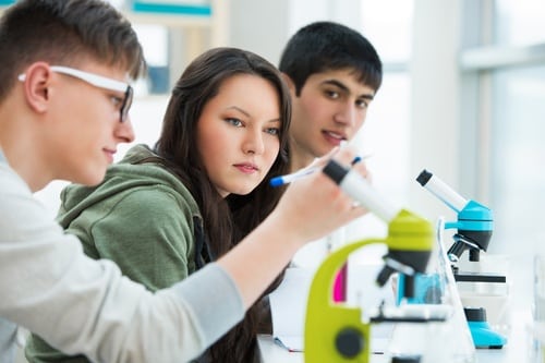 students in a lab