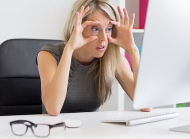 Lady looking at computer