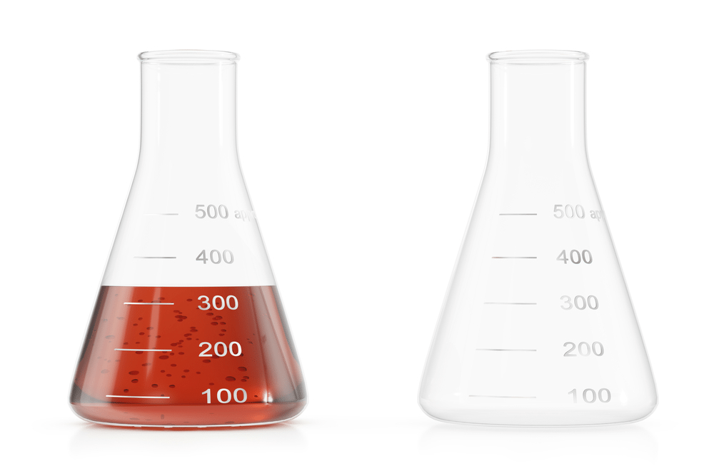 Image of two beakers requiring alt text descriptions