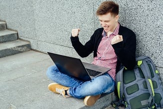 excited student