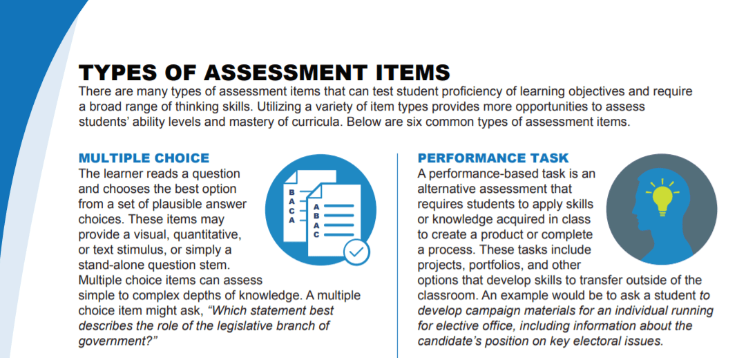 Handout: Types of Assessment Items